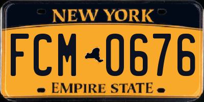 NY license plate FCM0676