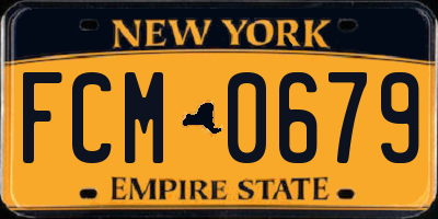 NY license plate FCM0679