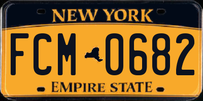 NY license plate FCM0682