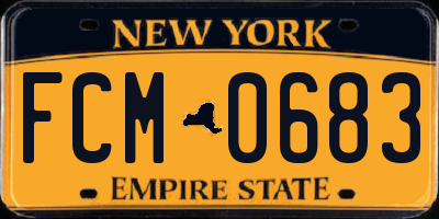 NY license plate FCM0683