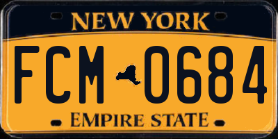 NY license plate FCM0684