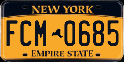 NY license plate FCM0685