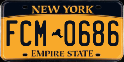 NY license plate FCM0686