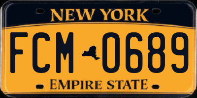 NY license plate FCM0689