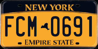 NY license plate FCM0691