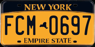 NY license plate FCM0697
