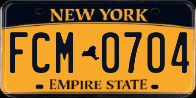NY license plate FCM0704