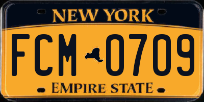 NY license plate FCM0709