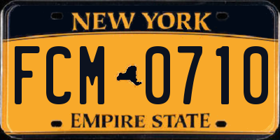 NY license plate FCM0710