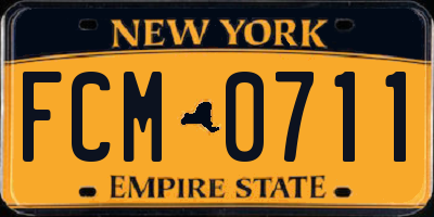 NY license plate FCM0711