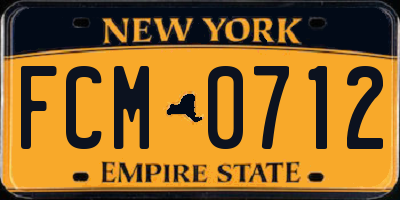 NY license plate FCM0712