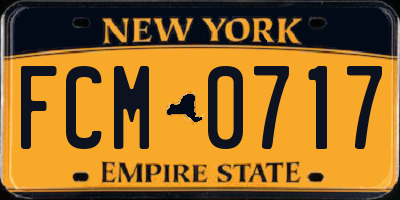 NY license plate FCM0717