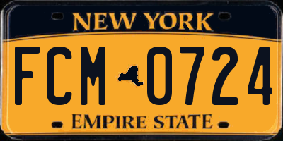 NY license plate FCM0724