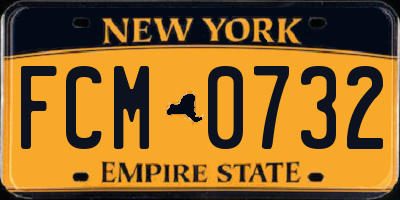 NY license plate FCM0732