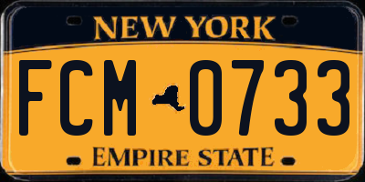 NY license plate FCM0733