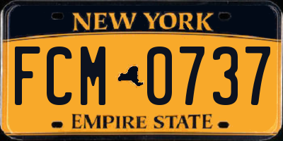 NY license plate FCM0737