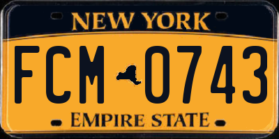 NY license plate FCM0743
