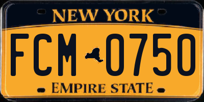 NY license plate FCM0750