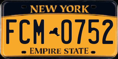 NY license plate FCM0752