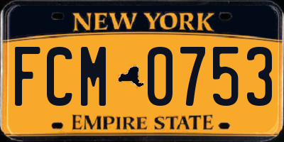 NY license plate FCM0753