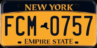NY license plate FCM0757