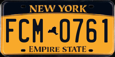 NY license plate FCM0761