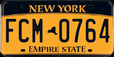 NY license plate FCM0764