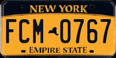 NY license plate FCM0767