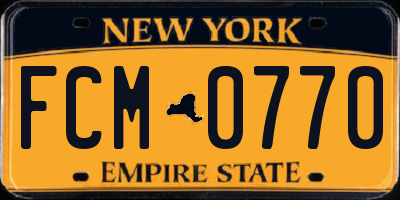 NY license plate FCM0770