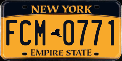 NY license plate FCM0771