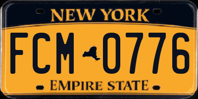 NY license plate FCM0776