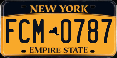 NY license plate FCM0787