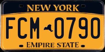 NY license plate FCM0790