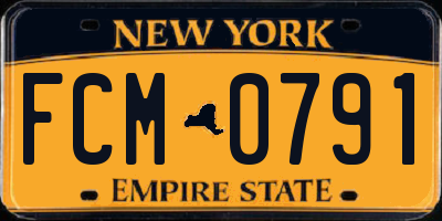 NY license plate FCM0791