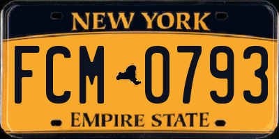 NY license plate FCM0793