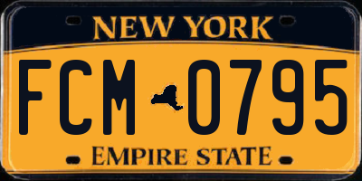NY license plate FCM0795