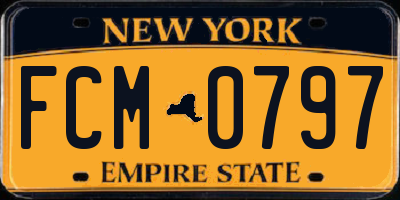NY license plate FCM0797
