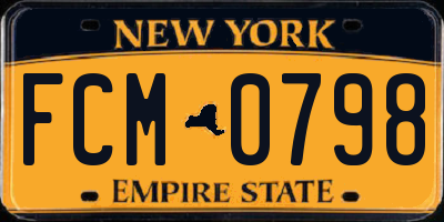 NY license plate FCM0798
