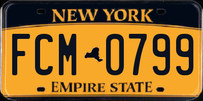 NY license plate FCM0799