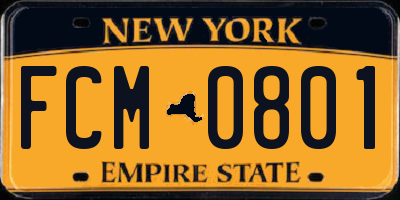 NY license plate FCM0801