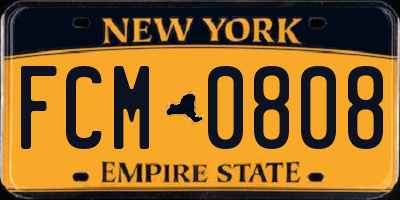 NY license plate FCM0808