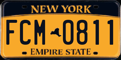 NY license plate FCM0811