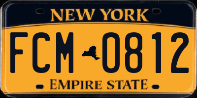 NY license plate FCM0812