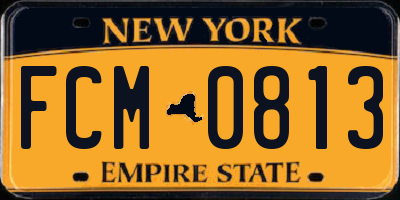 NY license plate FCM0813