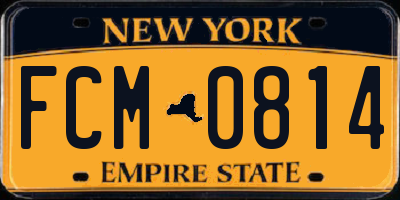 NY license plate FCM0814