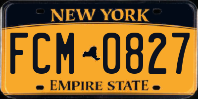 NY license plate FCM0827
