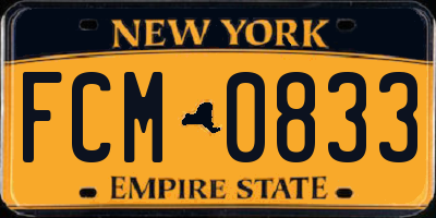 NY license plate FCM0833