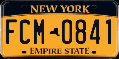 NY license plate FCM0841