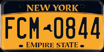 NY license plate FCM0844
