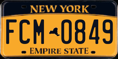 NY license plate FCM0849